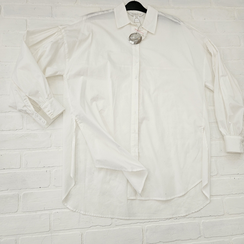 Poplin Blouse with Voluminous Sleeve
